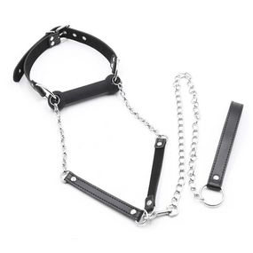 Кляп-трензель с поводком 