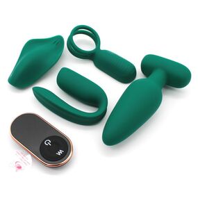 Набор секс-игрушек с пультом управления The Love Kit Green, Цвет: Зелёный 