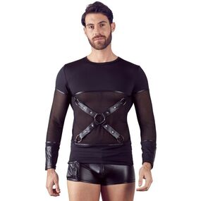 Рубашка мужская нагрудным ремнем Nek, L, Размер: L, Цвет: Чёрный 