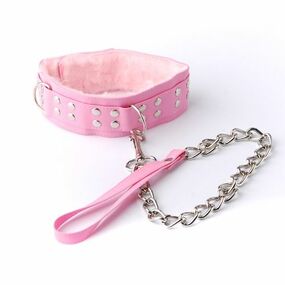 Ошейник с меховой подкладкой, эко-кожа 