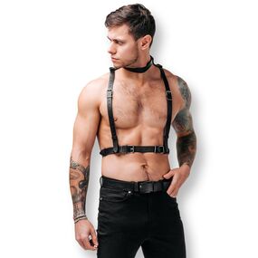 Портупея мужская "Attis", S/M, Размер: S/M, Цвет: Чёрный 