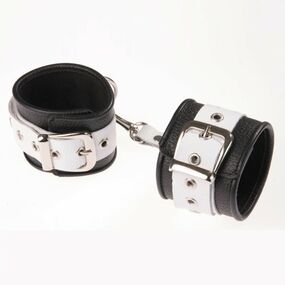 Наручники с одним ремешком №2, Цвет: Чёрный/Белый 