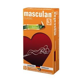 Презервативы с колечками и пупырышками Masculan 3 Classic, 10 шт 