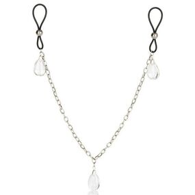 Зажимы на соски с подвесками Crystal White, Цвет: Серебряный 