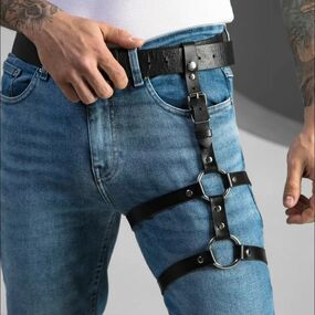 Мужской гартер "Atlant", S/M, Размер: S/M, Цвет: Чёрный 