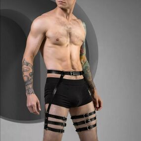 Мужские гартеры на тело "Eros", S/M, Размер: S/M, Цвет: Чёрный 