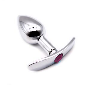 Анальная пробка для ношения с розовым кристаллом, S 