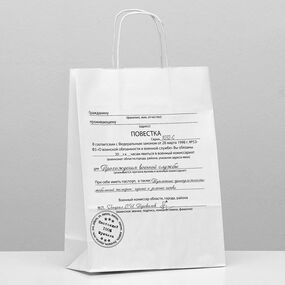 Пакет подарочный «Повестка», 24 х 10,5 х 32 см 