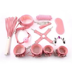 БДСМ набор в коробке, розовый с мехом, 9 предметов 