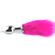 Анальная пробка металл с розовым хвостом, S (2)