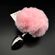 Анальная пробка мини с розовым заячьим хвостом, S, Цвет: Розовый 