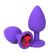 Анальная пробка фиолетовая с красным кристаллом, L 