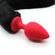 Анальная пробка красная с чёрным хвостом, L (2)