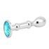 Анальный стимулятор ёлочка с голубым кристаллом, S, Цвет: Серебряный/Голубой 