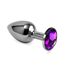 Утяжелённая анальная пробка с фиолетовым кристаллом, S, Цвет: Серебряный/Фиолетовый 